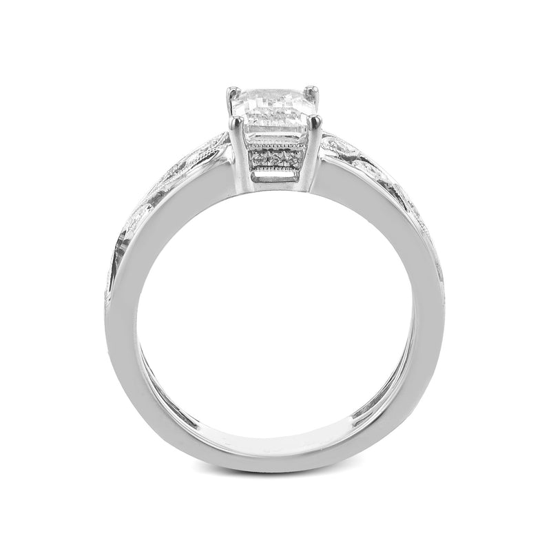 Emerald-Cut Engagement Ring In 18k Gold With Diamonds