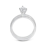 Marquise-cut Engagement Ring & Matching Wedding Band in 18k Gold with Diamonds
