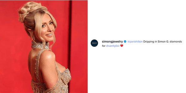 Paris Hilton at the 2023 Oscar's - Simon G. Jewelry