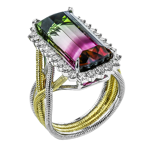 Color Ring in 18k Gold with Diamonds