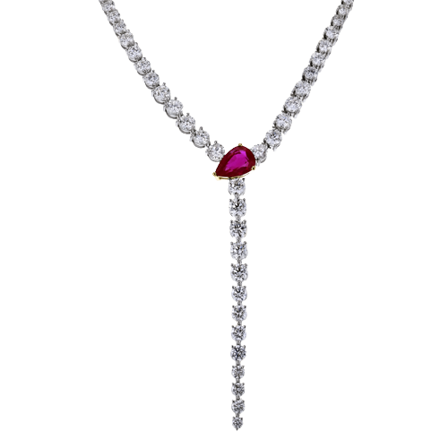 Color Necklace in 18k Gold with Diamonds