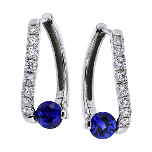 Colored Gemstone and Diamond Drop Earring
