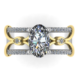 Smart Ring Jacket in 14k Gold with Diamonds
