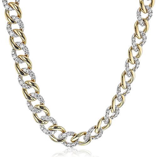 Chain Necklace in 18k Gold with Diamonds