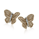 Monarch Butterfly Earrings in 18k Gold with Diamonds