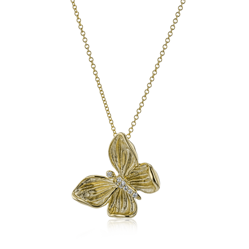 Mahavir Gold Plated Butterfly Chain Pendant