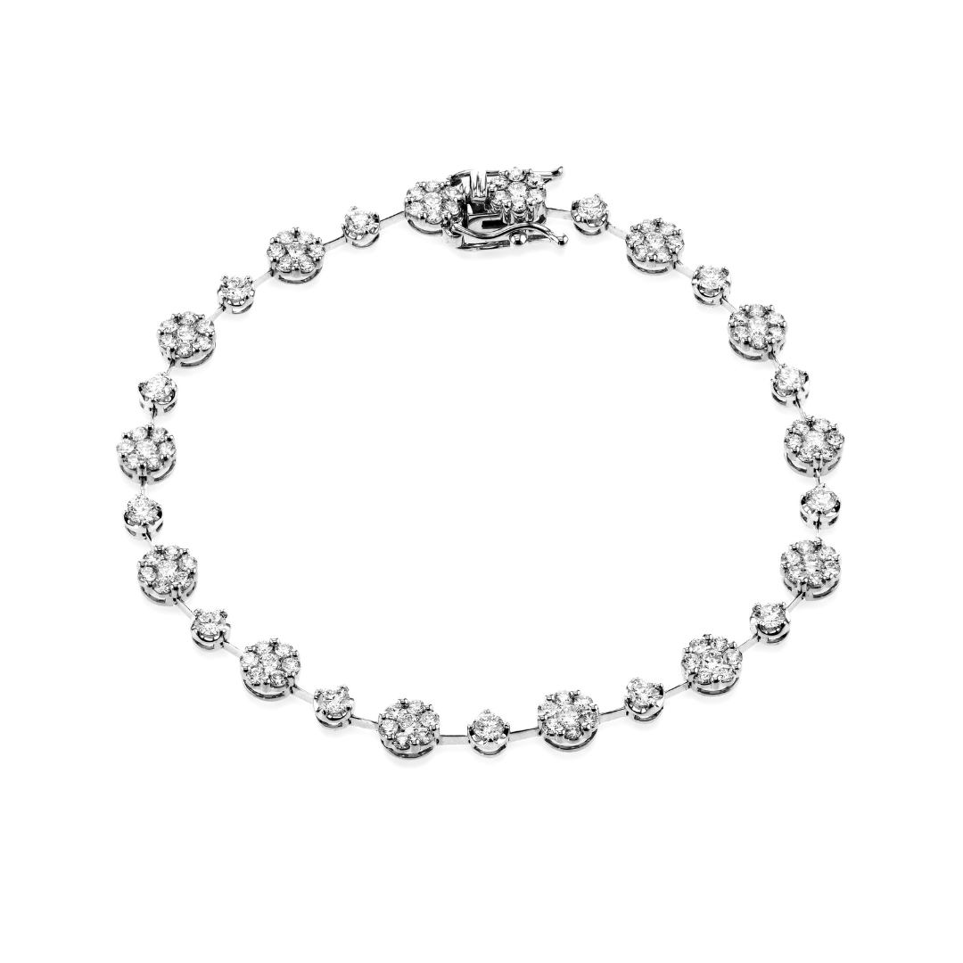 Graduated Diamond Cluster Bracelet
