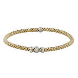 Woven Bracelet in 18k Gold with Diamonds