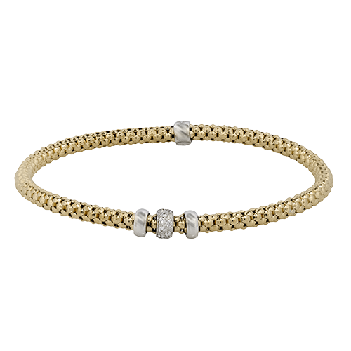 Woven Bracelet in 18k Gold with Diamonds
