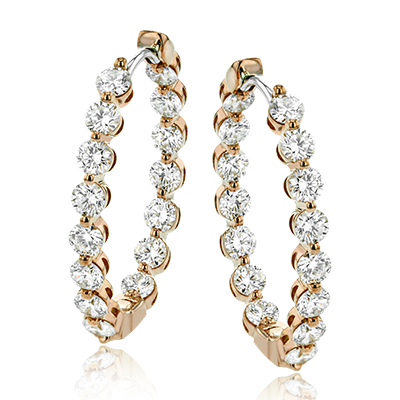 Hoop Earrings in 18k Gold with Diamonds