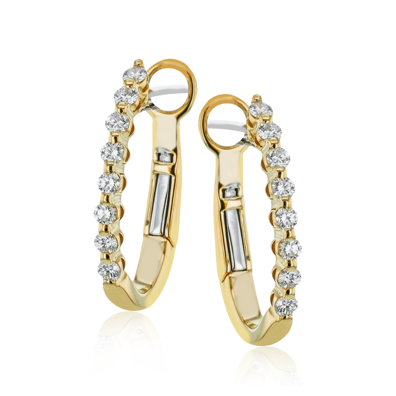 Hoop Earrings in 18k Gold with Diamonds