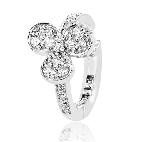 Flower Cuff Earring in 18k Gold with Diamonds