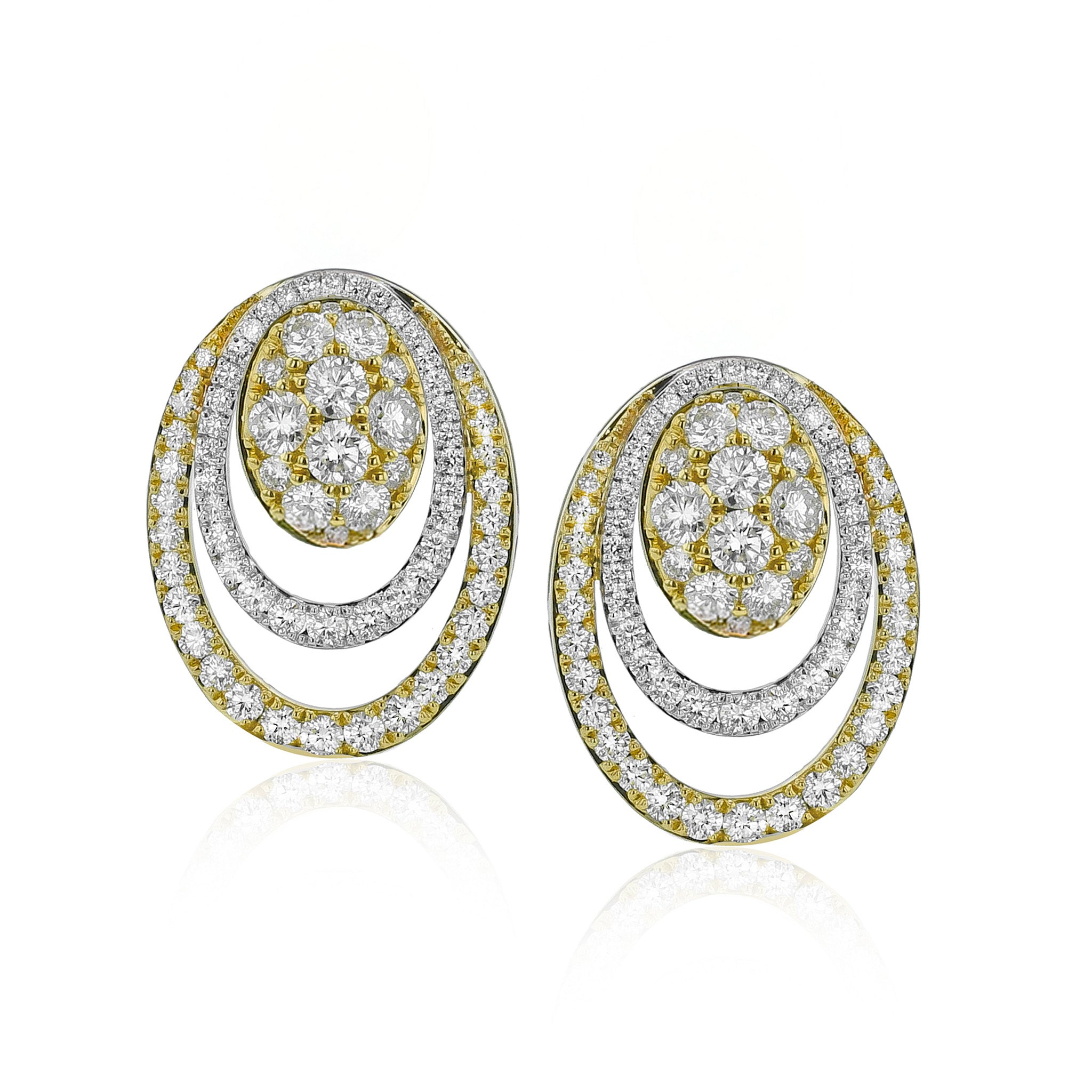 Evolve Three-in-One Diamond Layered Oval Earrings