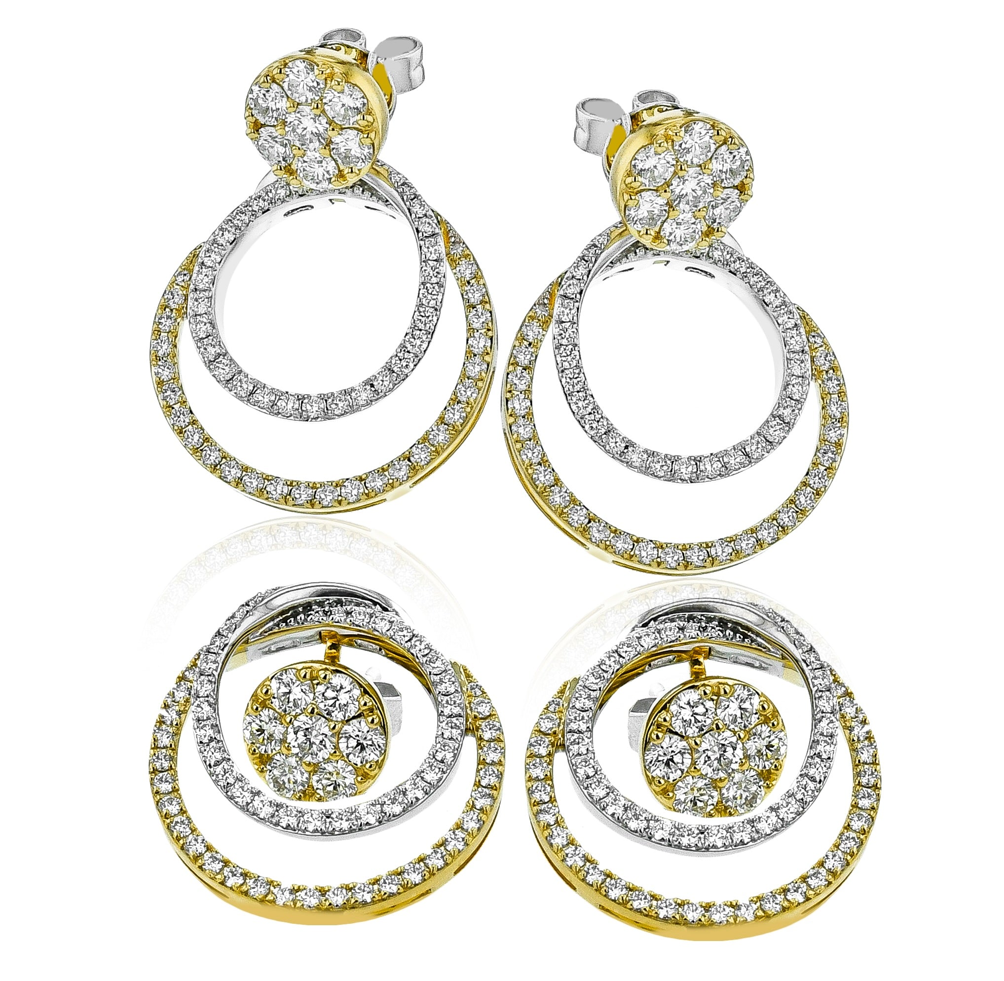 Evolve Three-in-One Diamond Layered Round Earrings