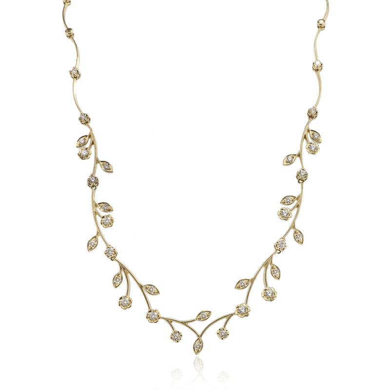 Magnificent Garden Necklace in 14k Gold with Diamonds