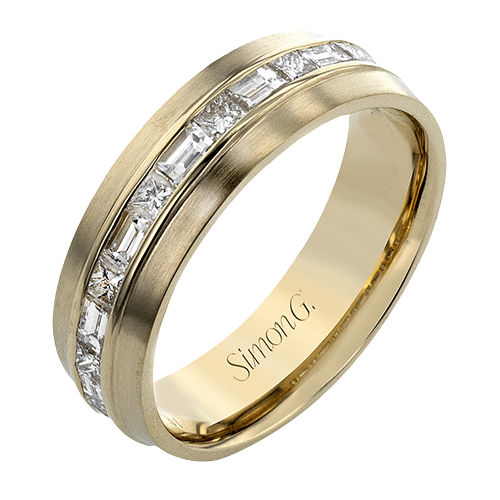 Men's Wedding Band in 14k Gold with Diamonds – Simon G. Jewelry