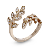 Fallen Leaves Fashion Ring In 18k Gold With Diamonds