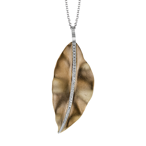 Fallen Leaves Pendant Necklace in 18K Gold with Diamonds