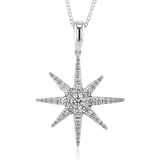 Star Pendant Necklace in 18k Gold with Diamonds