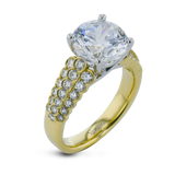 Round-cut Micro-bezel Engagement Ring in 18k Gold with Diamonds