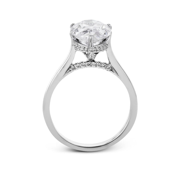 Pear-Cut Hidden Halo Engagement Ring In 18k Gold With Diamonds