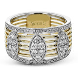 Fashion Ring In 18k Gold With Diamonds