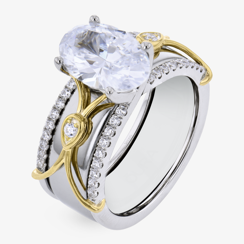 Solitaire Diamond Smart Ring Jacket in 14k Gold