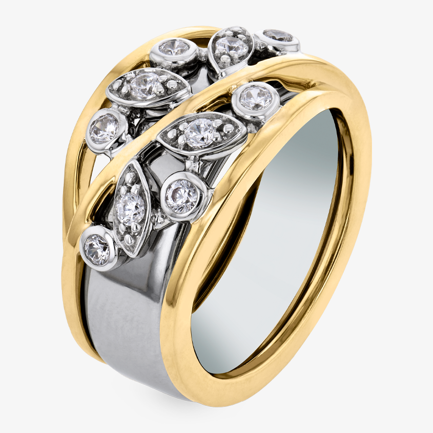 Vine Diamond Smart Ring Jacket in 14k Gold