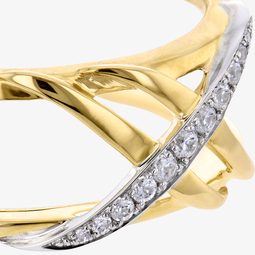 Interwoven Diamond Smart Ring Jacket in 14k Gold