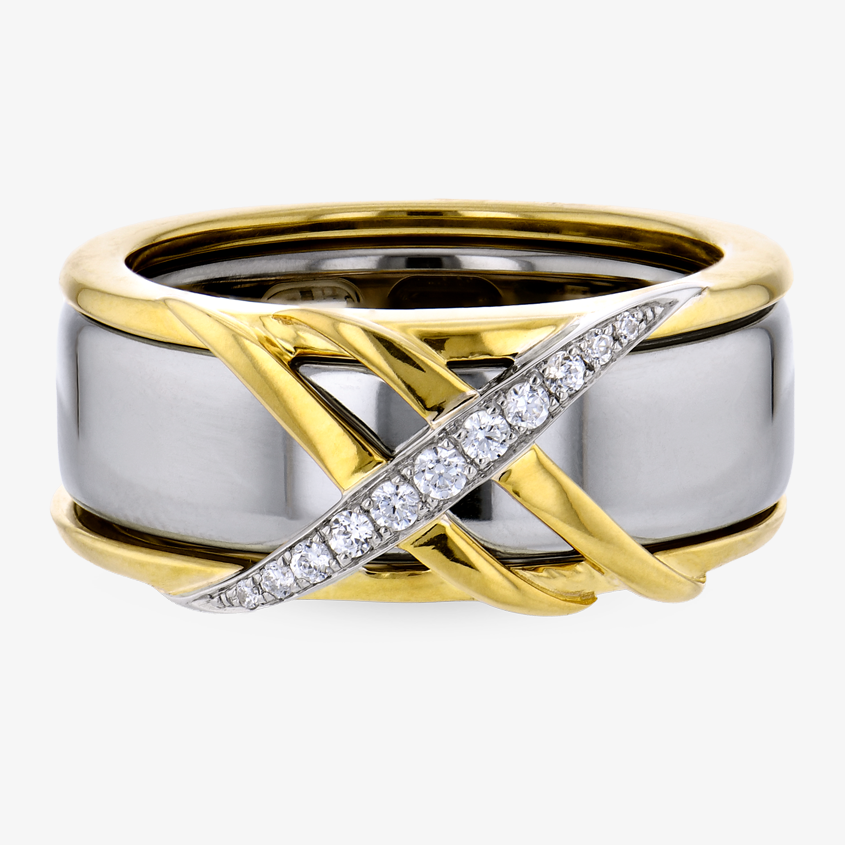 Interwoven Diamond Smart Ring Jacket in 14k Gold