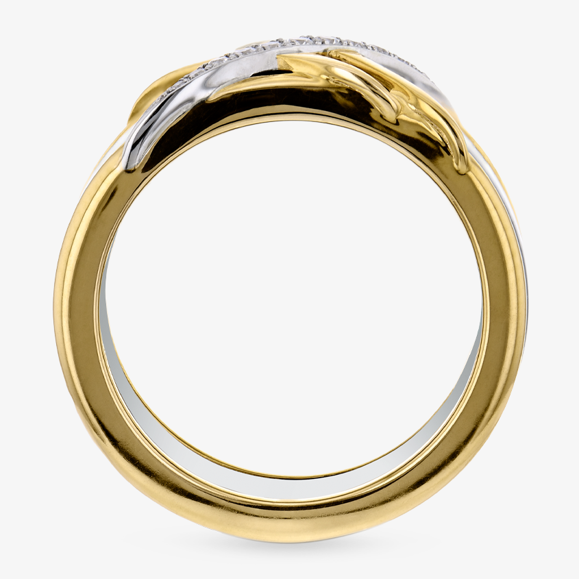 Interwoven Diamond Smart Ring Jacket in 14k Gold