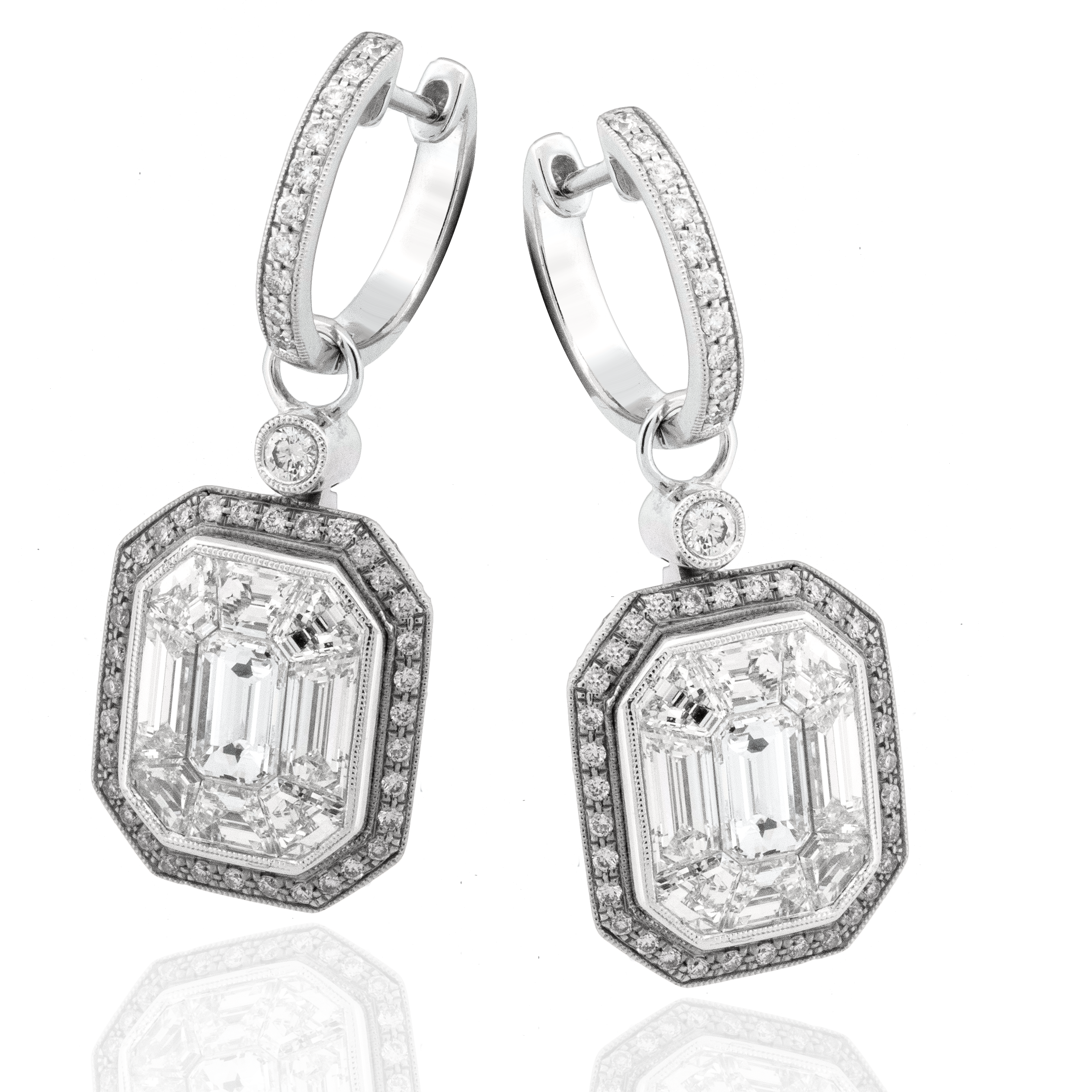 Mosaic Diamond Drop Earrings