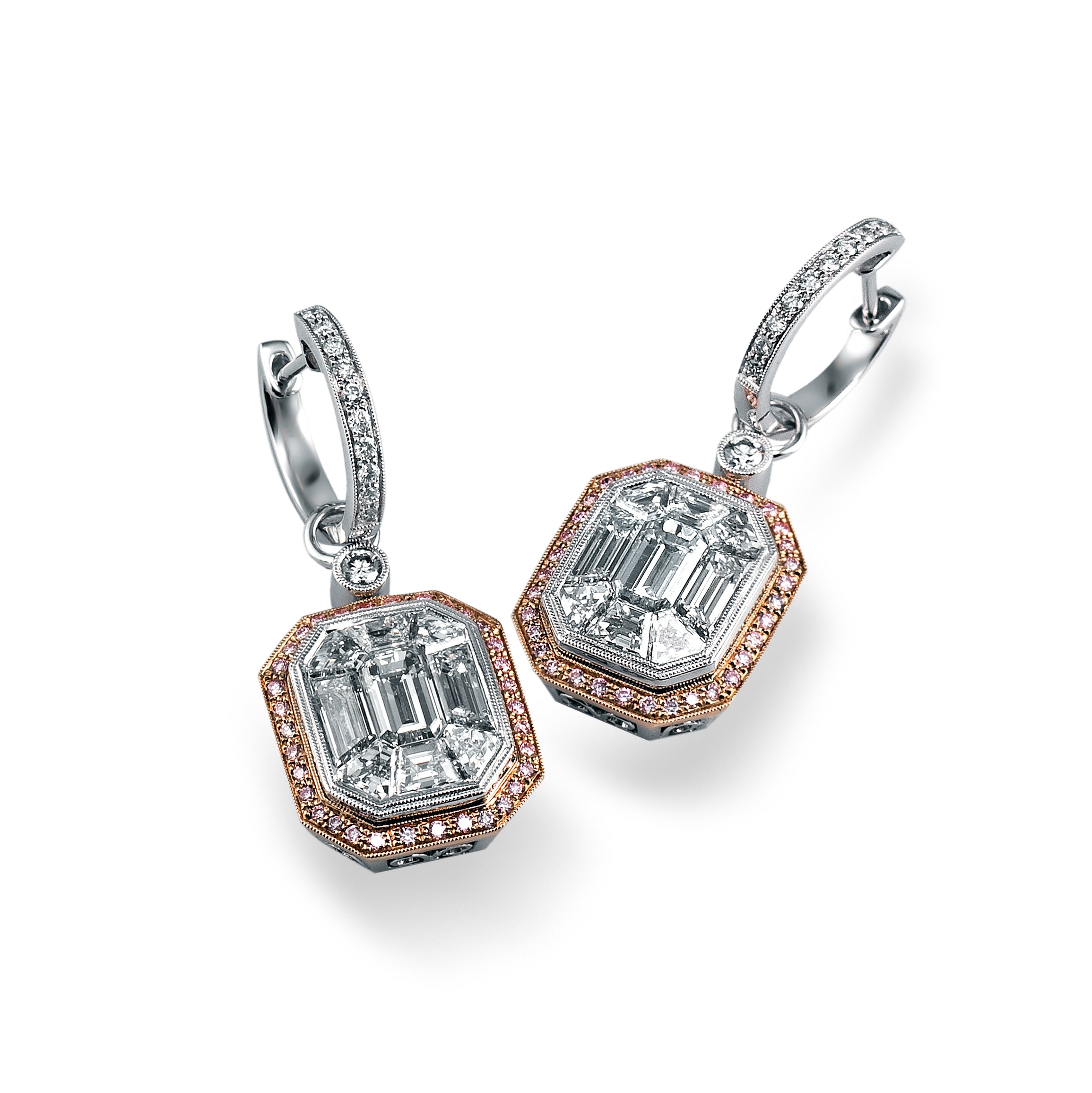 Mosaic Diamond Drop Earrings