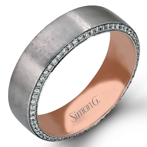 Men's Wedding Band In 14k Or 18k Gold With Diamonds