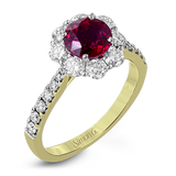 Tempera Color Gemstone Fashion Ring In 18k Gold With Diamonds