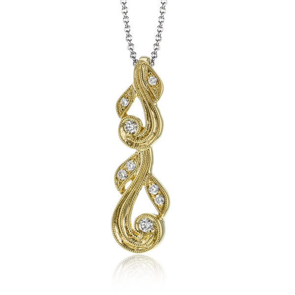 Trellis Pendant Necklace in 18k Gold with Diamonds