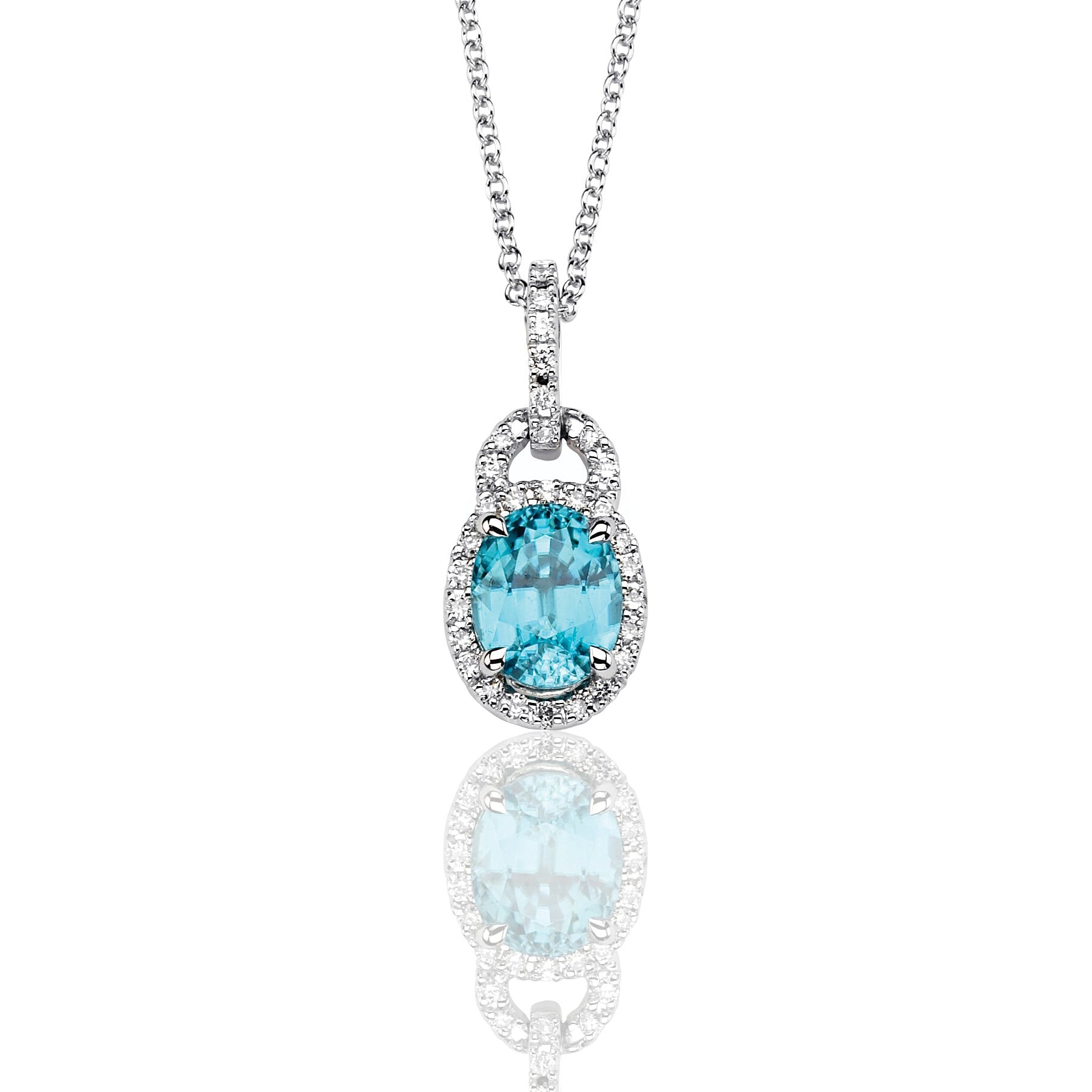 Aquamarine Pendant in 18k Gold with Diamonds - Simon G. Jewelry