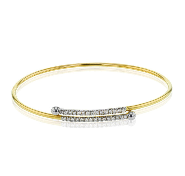 Bangle in 18k Gold with Diamonds - Simon G. Jewelry