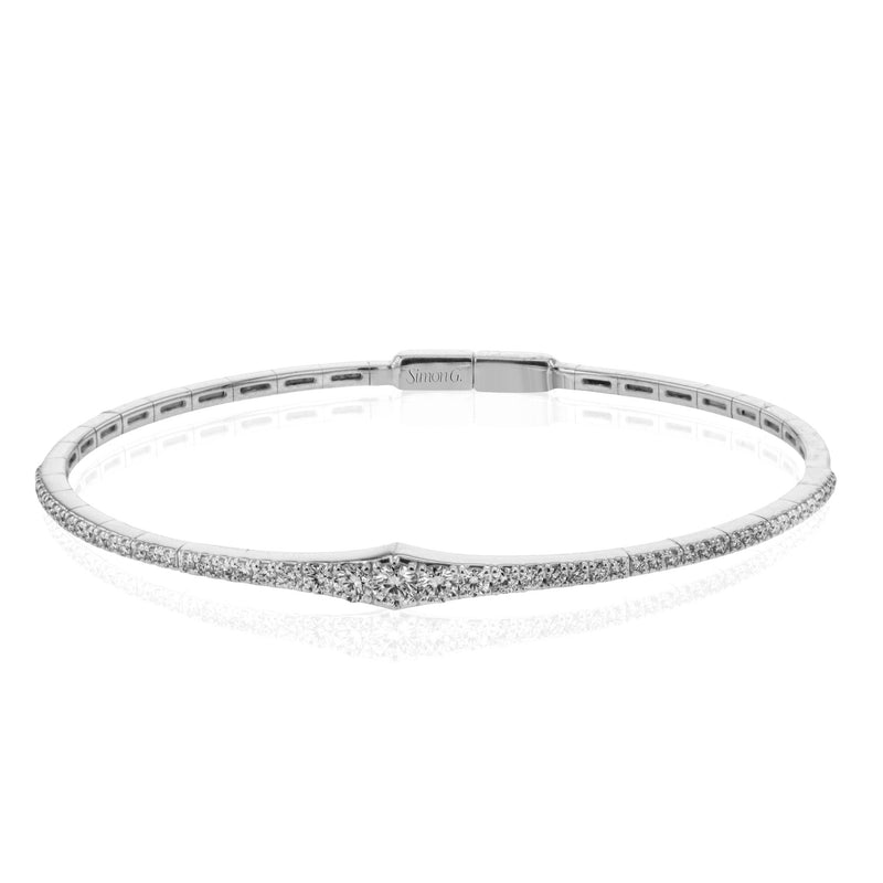 Bangle in 18k Gold with Diamonds - Simon G. Jewelry