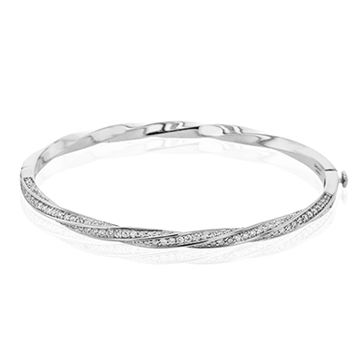 Bangle in 18K Gold with Diamonds - Simon G. Jewelry