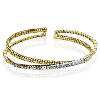 Bangle in 18k Gold with Diamonds - Simon G. Jewelry