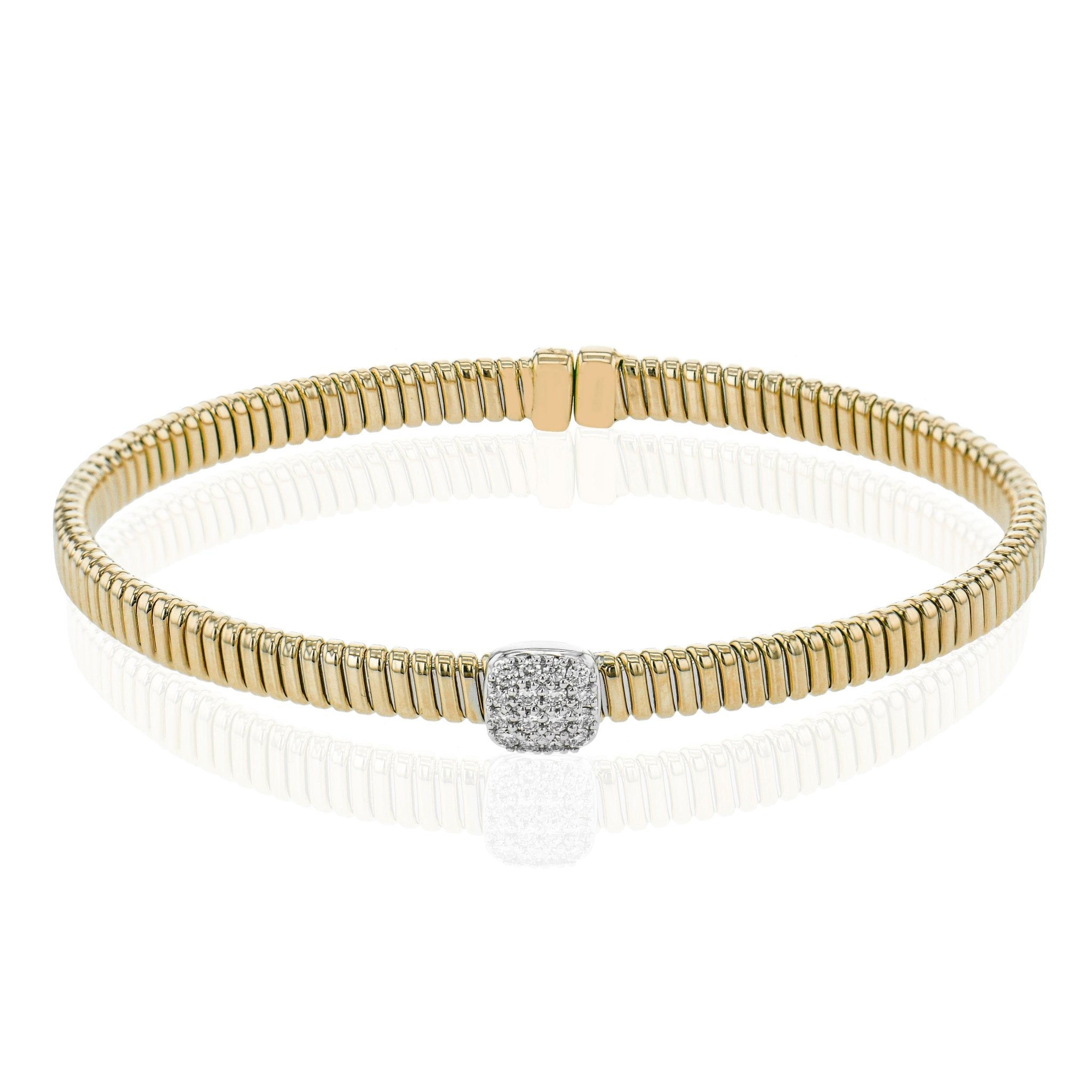 Bangle in 18k Gold with Diamonds - Simon G. Jewelry