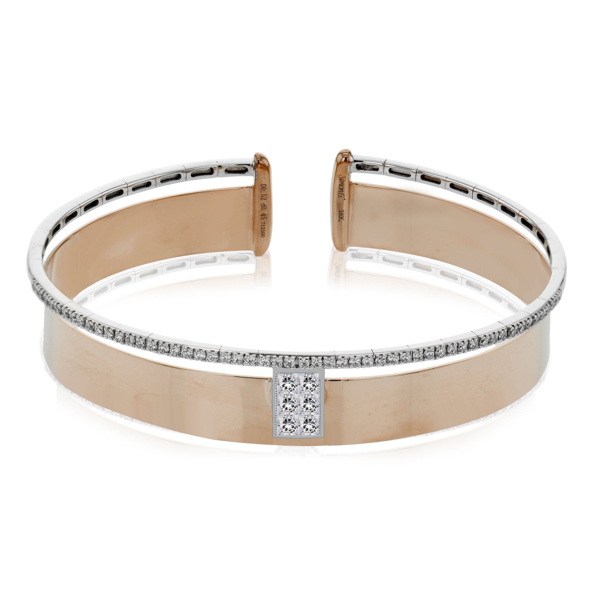 Bangle in 18K Gold with Diamonds - Simon G. Jewelry