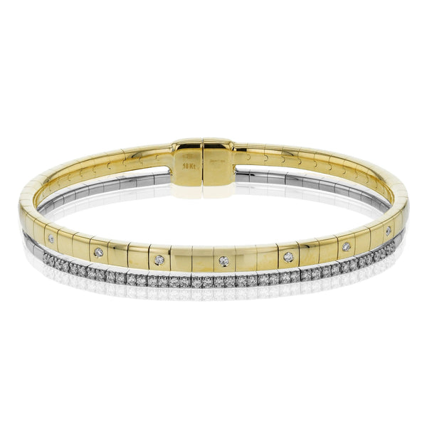 Bangle in 18k Gold with Diamonds - Simon G. Jewelry