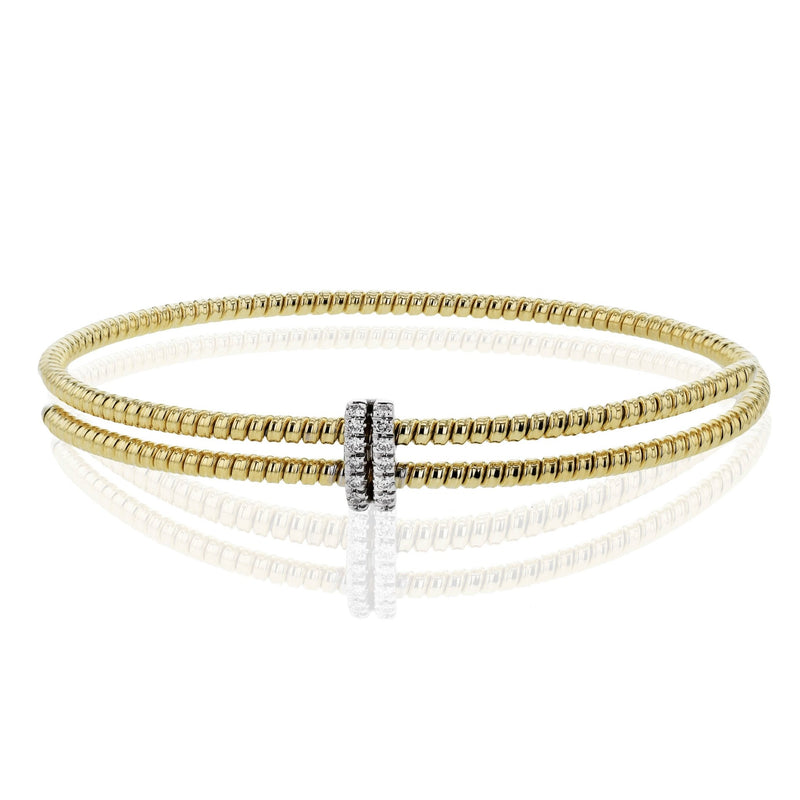 Bangle in 18k Gold with Diamonds - Simon G. Jewelry