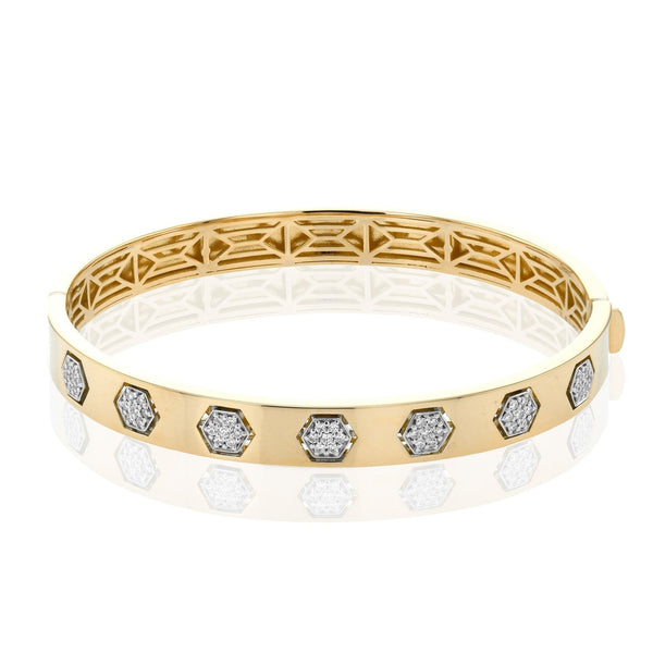 BANGLE IN 18K GOLD WITH DIAMONDS - Simon G. Jewelry