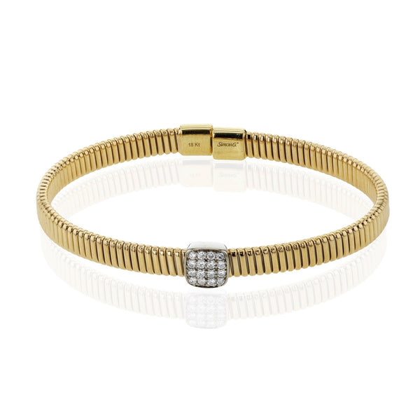 Bangle in 18k Gold with Diamonds - Simon G. Jewelry