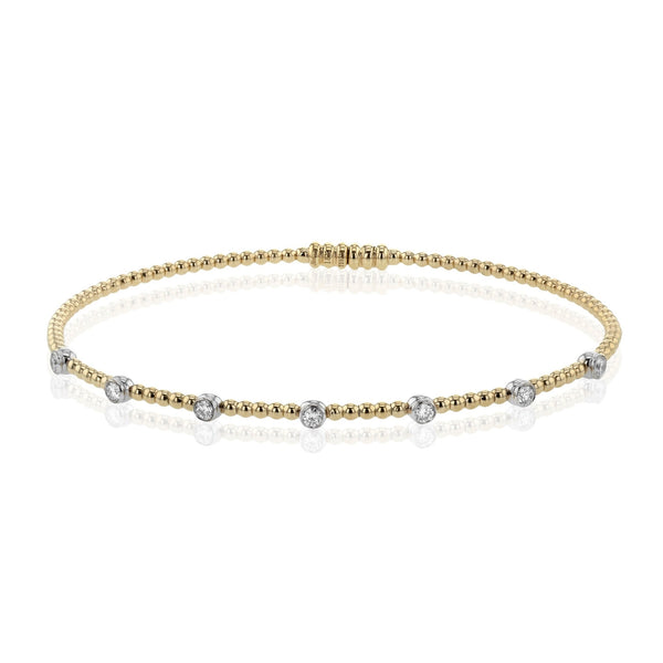 Bangle in 18k Gold with Diamonds - Simon G. Jewelry