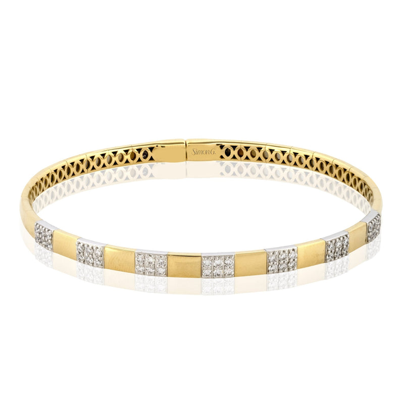 Bangle in 18k Gold with Diamonds - Simon G. Jewelry