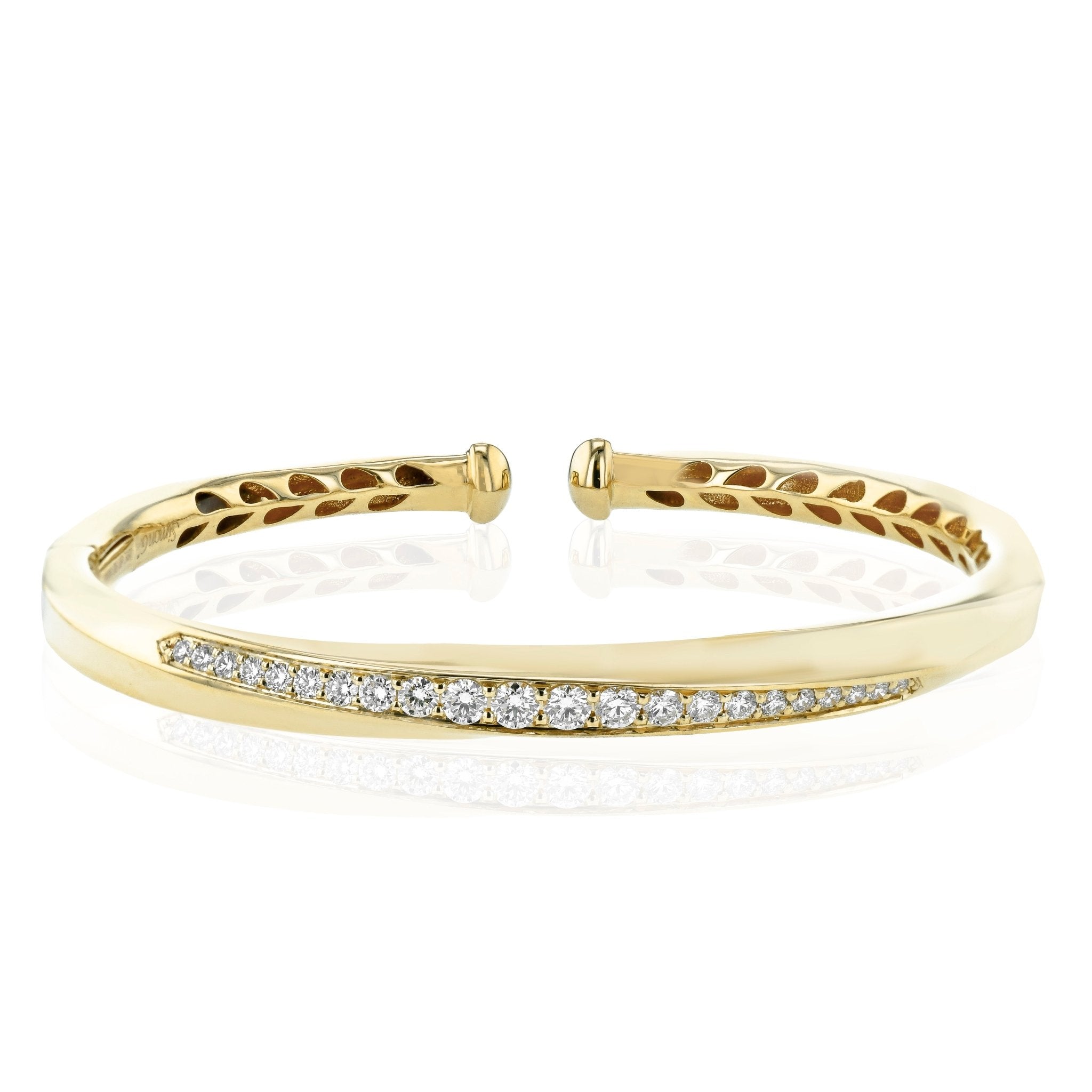 Bangle in 18k Gold with Diamonds - Simon G. Jewelry